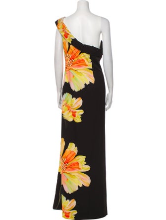 Black Halo Eve by Laurel Berman Floral Print Long Dress