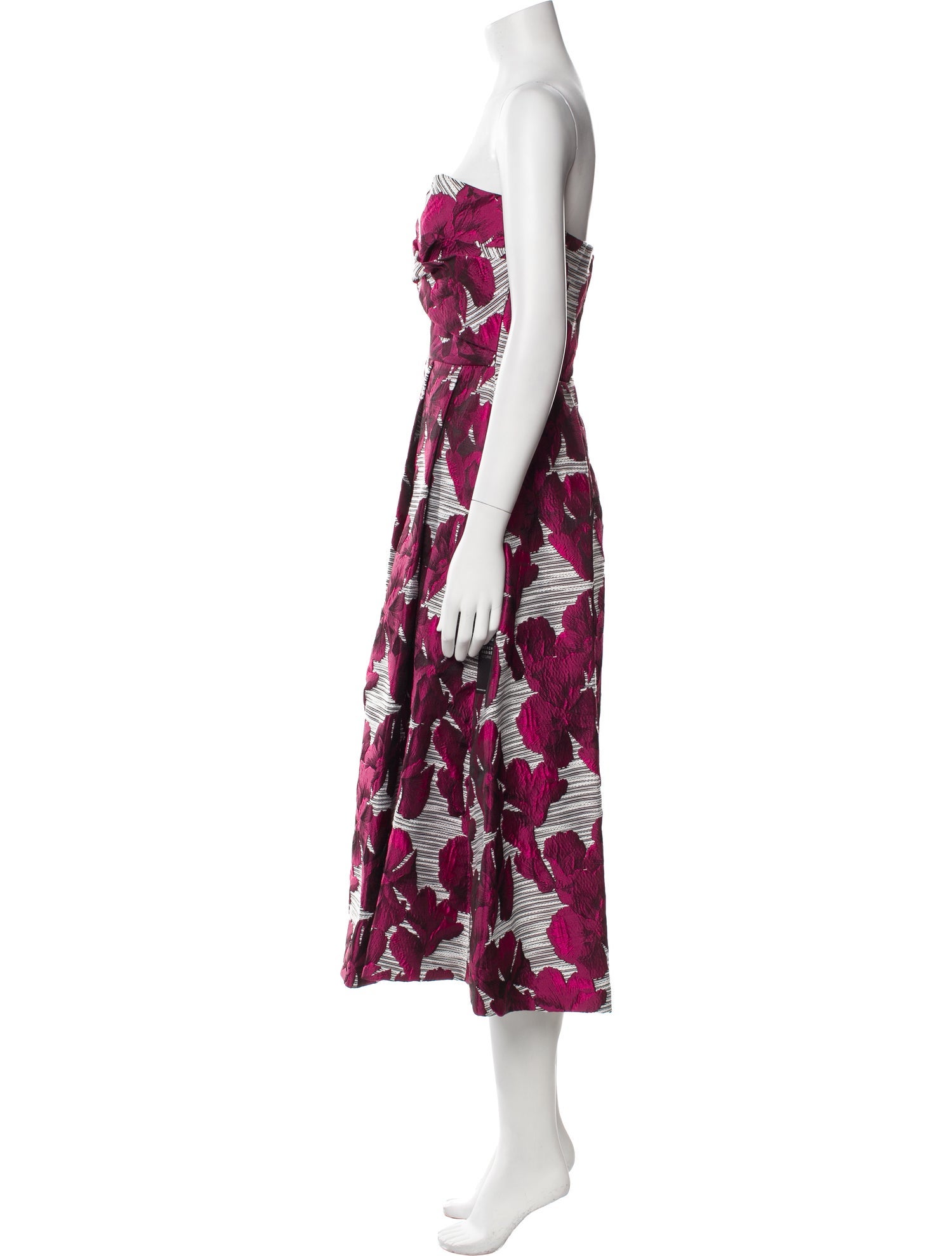 Black Halo Eve by Laurel Berman Floral Print Midi Length Dress
