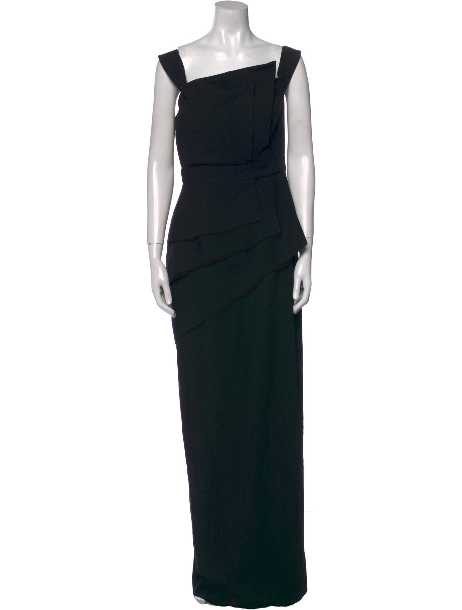 Black Halo Eve by Laurel Berman Square Neckline Long Dress