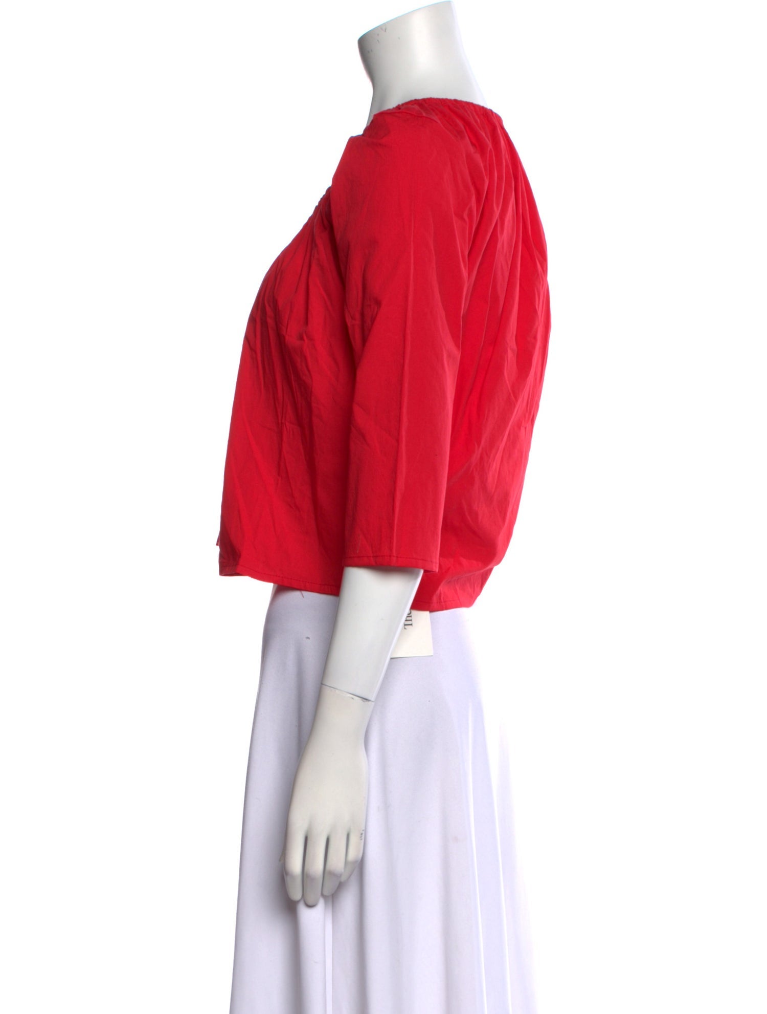 Brooke Callahan Scoop Neck Three-Quarter Sleeve Crop Top