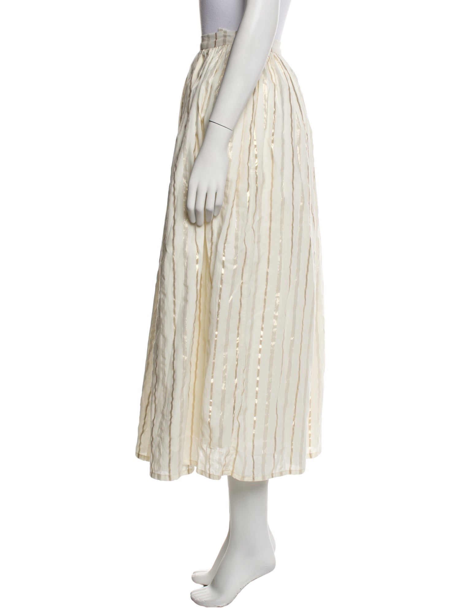 Bel Kazan Pleated Accents Midi Length Skirt