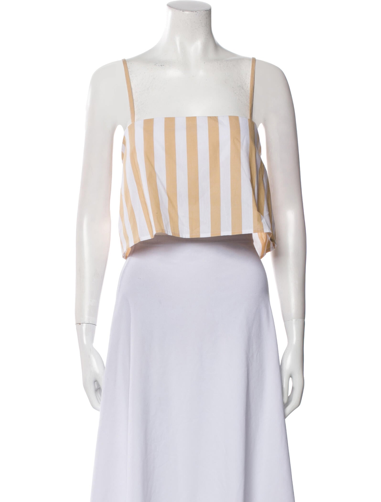 BIRD & KNOLL Striped Square Neckline Crop Top