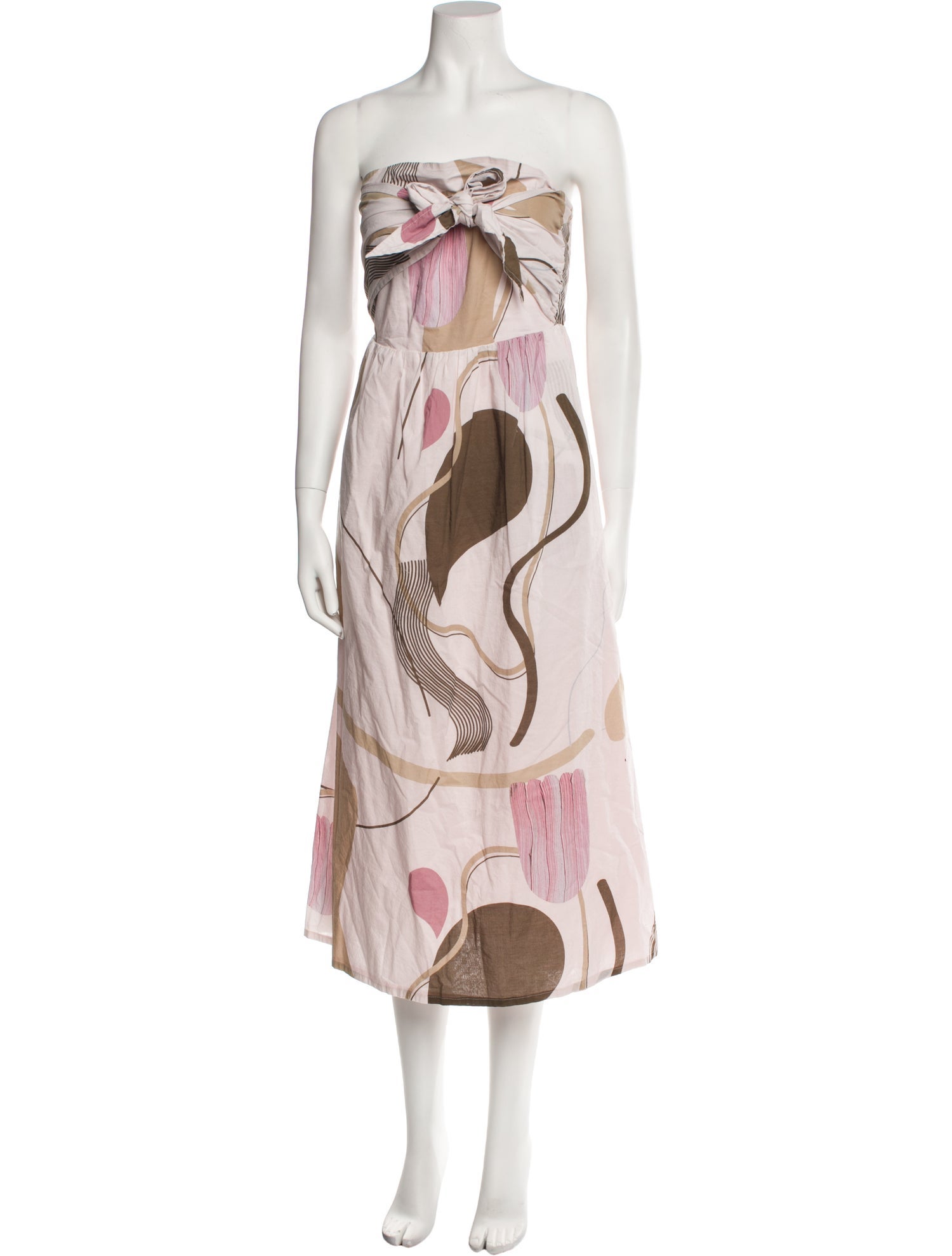 BIRD & KNOLL Graphic Print Midi Length Dress