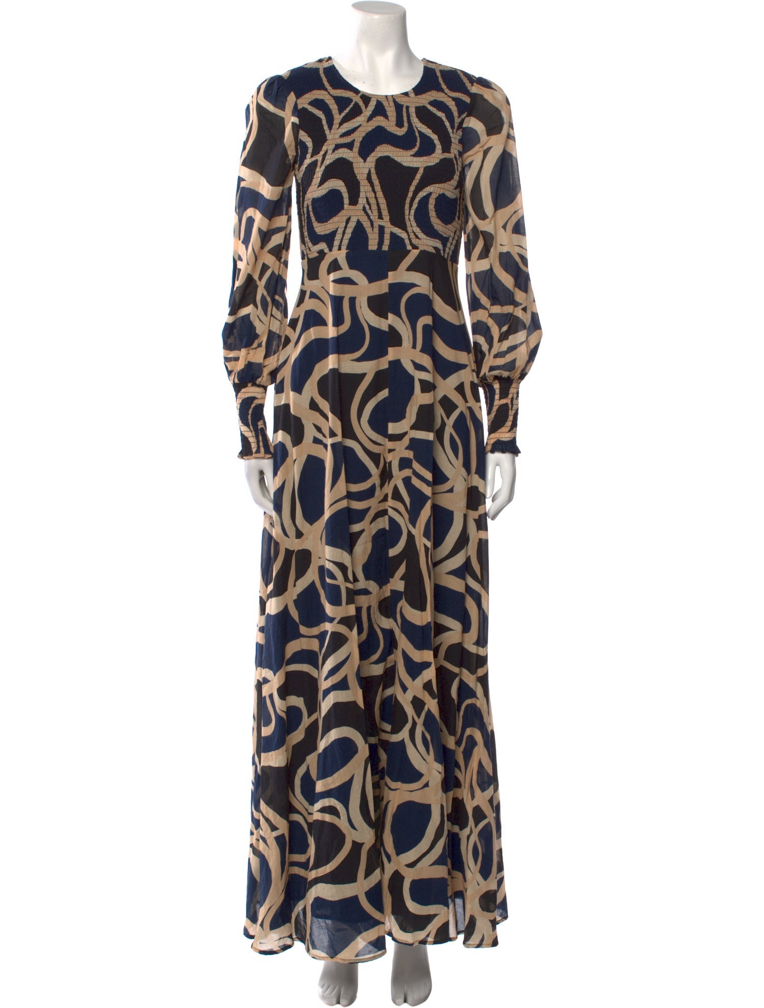 BIRD & KNOLL Printed Long Dress w/ Tags