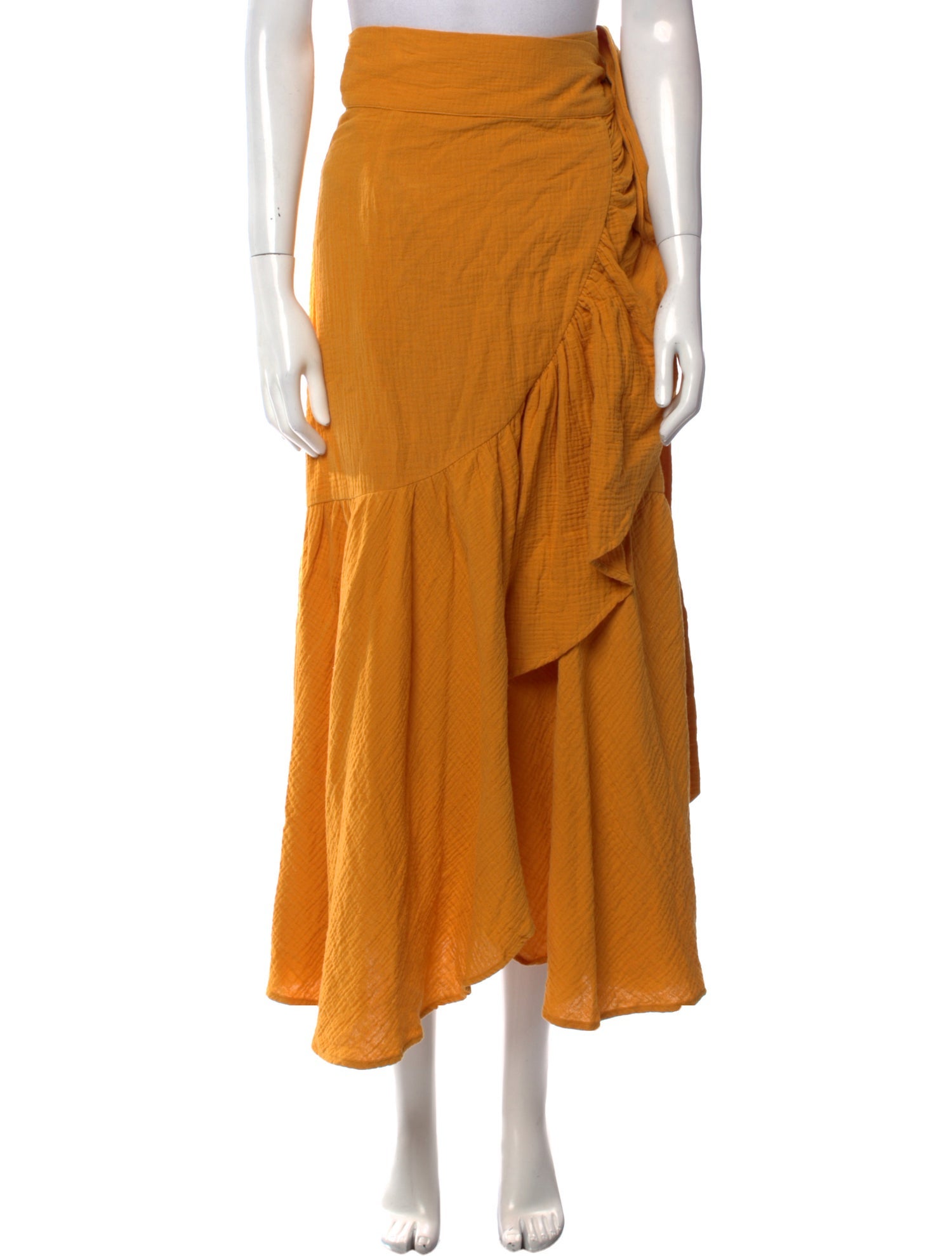 BIRD & KNOLL Ruffle Embellishment Midi Length Skirt