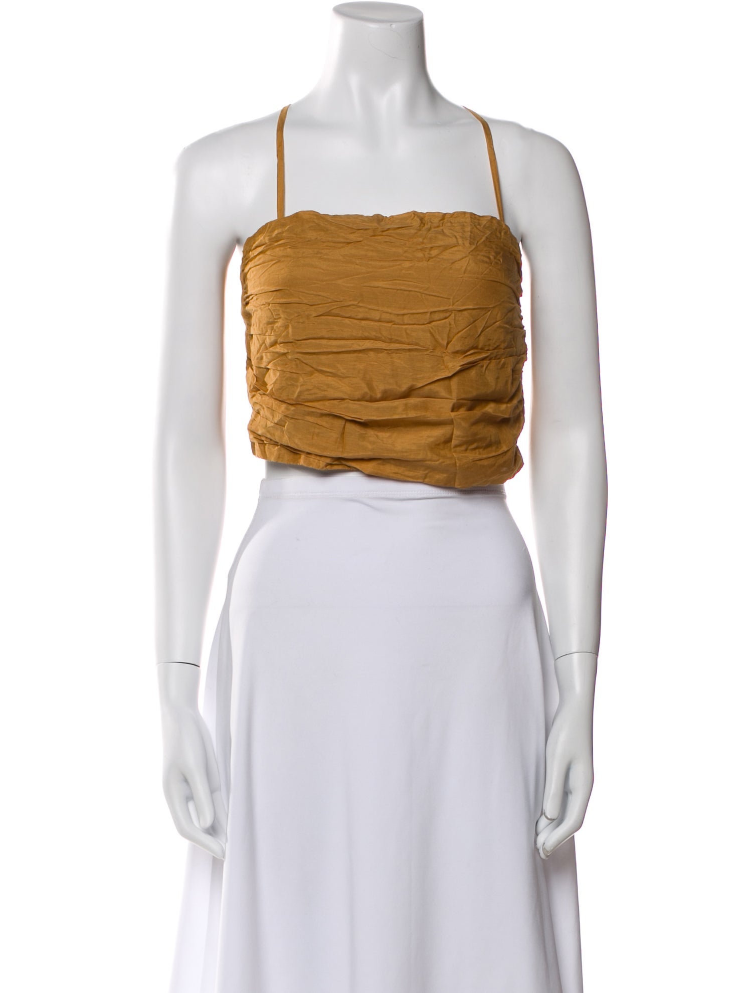 BIRD & KNOLL Square Neckline Sleeveless Crop Top