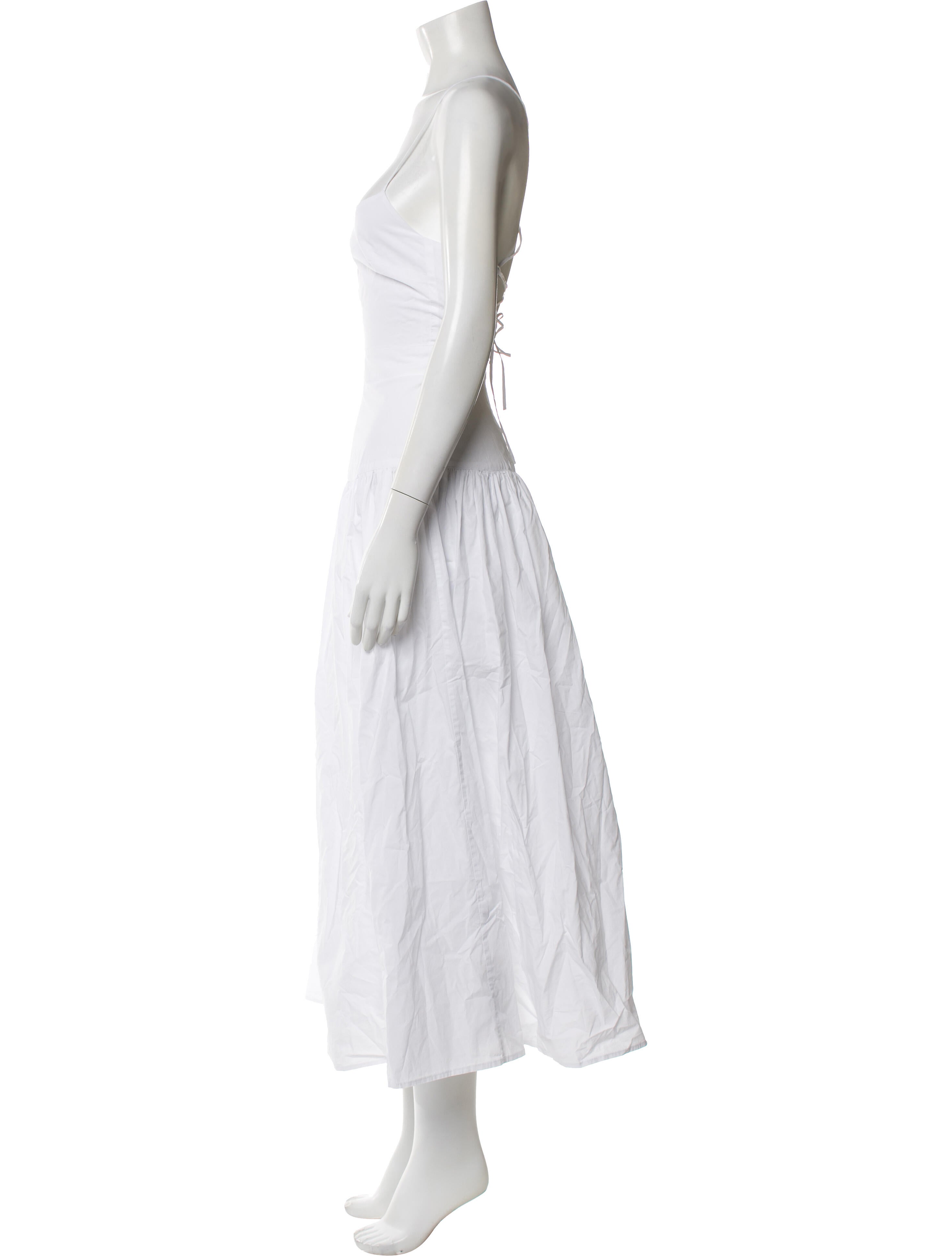 BIRD & KNOLL Square Neckline Midi Length Dress