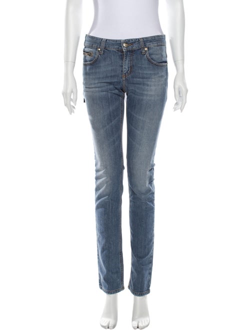 Dirk Bikkembergs Mid-Rise Straight Leg Jeans Blue
