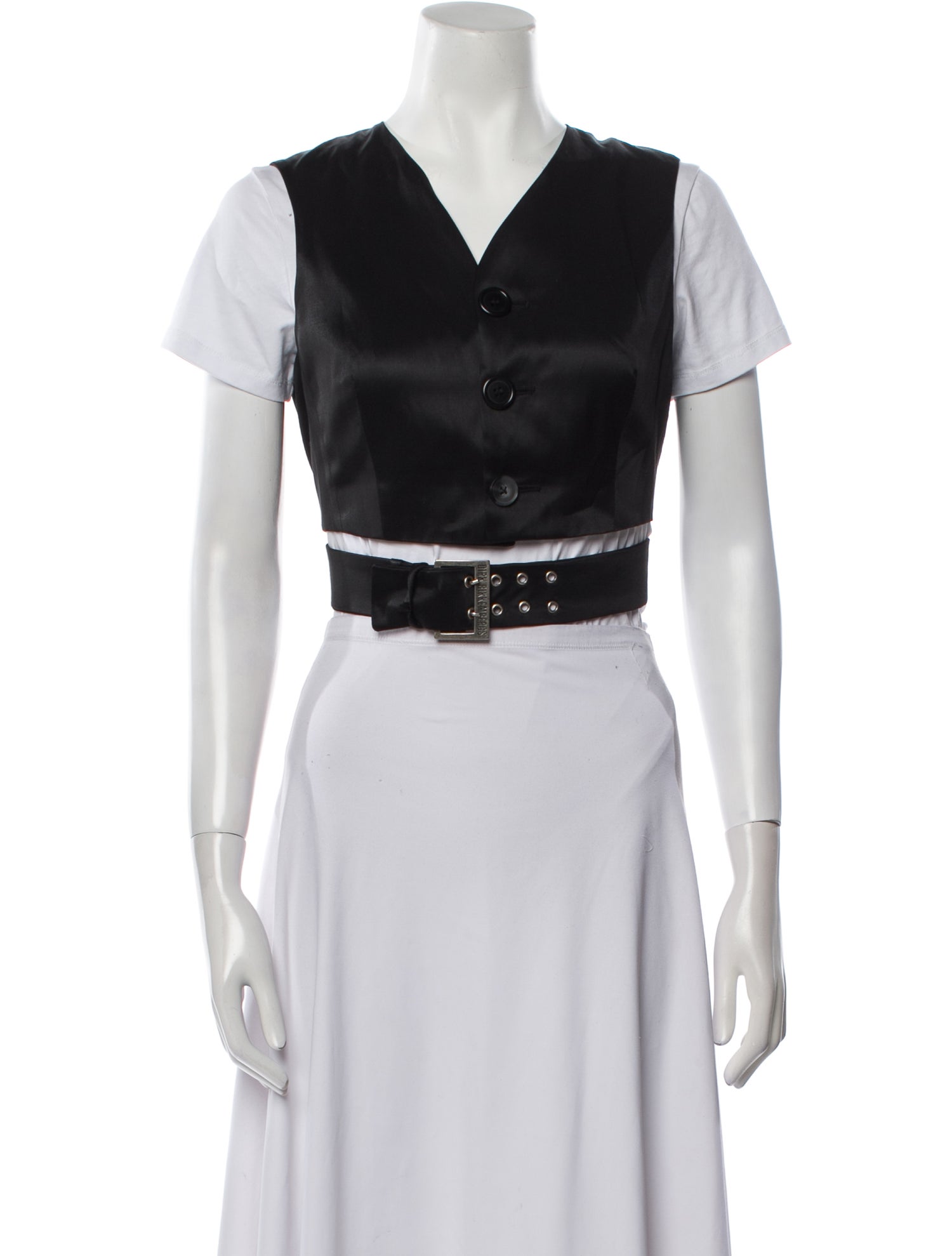 Dirk Bikkembergs V-Neck Short Sleeve Crop Top