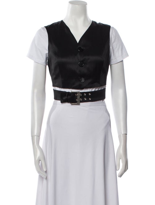 Dirk Bikkembergs V-Neck Short Sleeve Crop Top