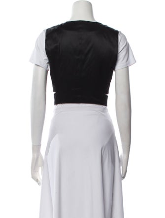 Dirk Bikkembergs V-Neck Short Sleeve Crop Top