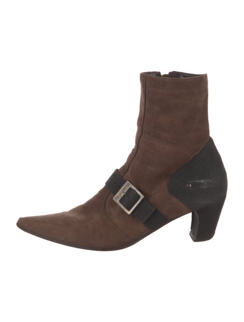Dirk Bikkembergs Suede Colorblock Pattern Western Boots