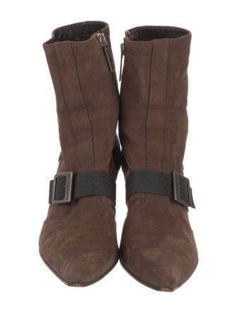 Dirk Bikkembergs Suede Colorblock Pattern Western Boots