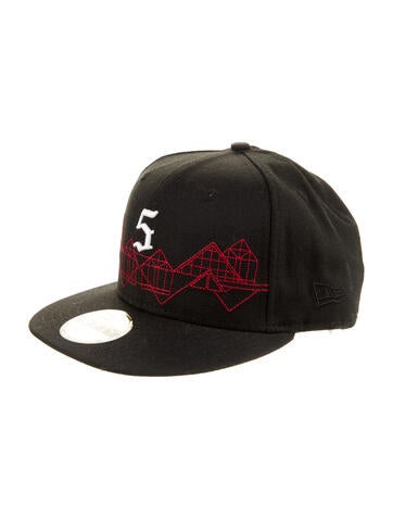 Black Scale Hats Embroidered Fitted Cap