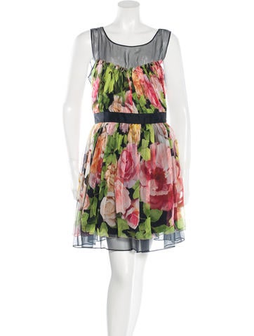 Blugirl Silk Rose Print Dress