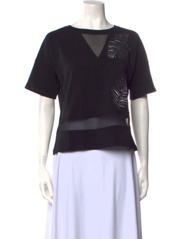 Blugirl Tops Graphic Print Bateau Neckline T-Shirt Us4, It40 | S