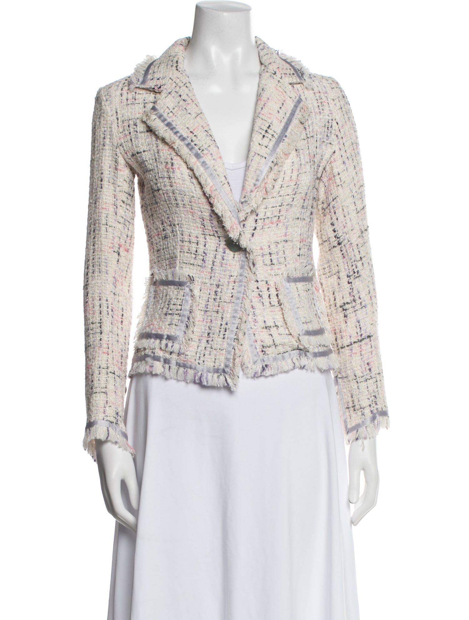 Blu Bre Tweed Tweed Pattern Blazer