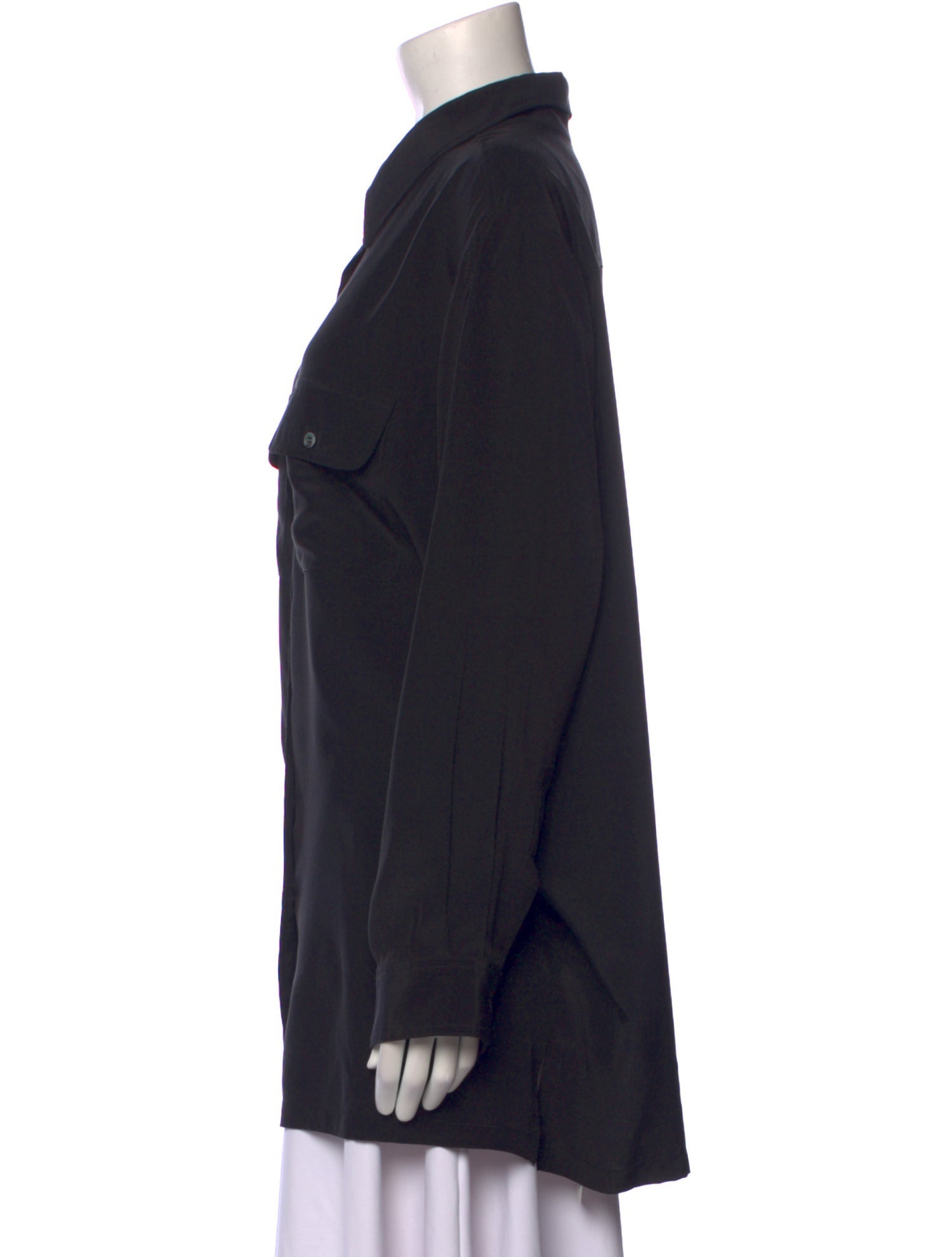 Baacal Silk Long Sleeve Button-Up Top