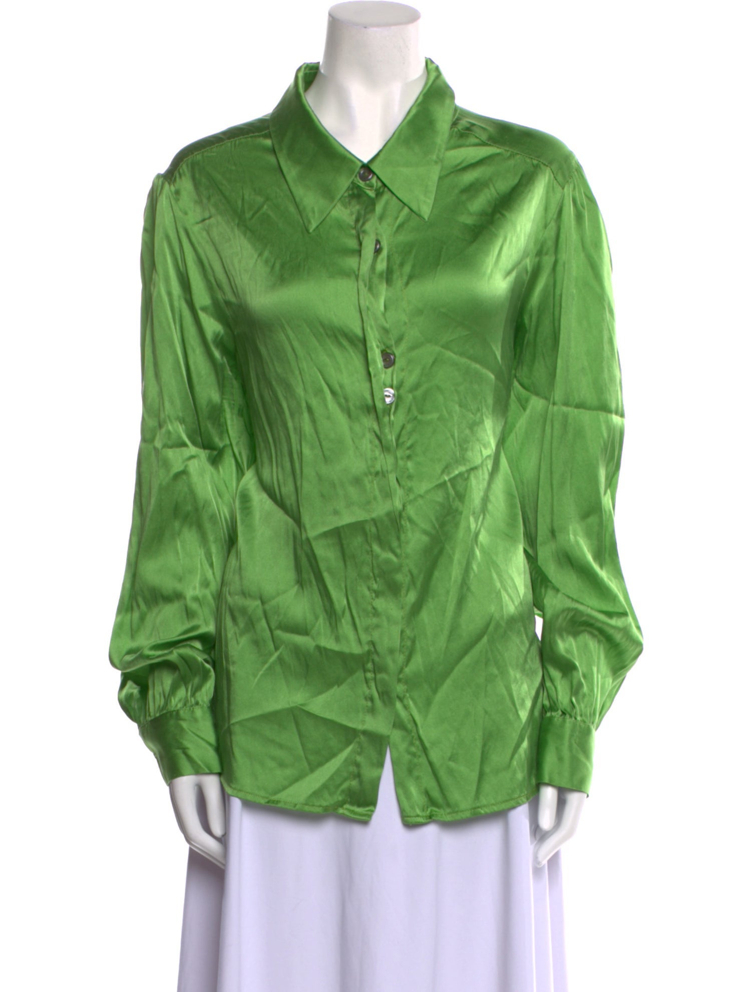 Baacal Silk Long Sleeve Button-Up Top