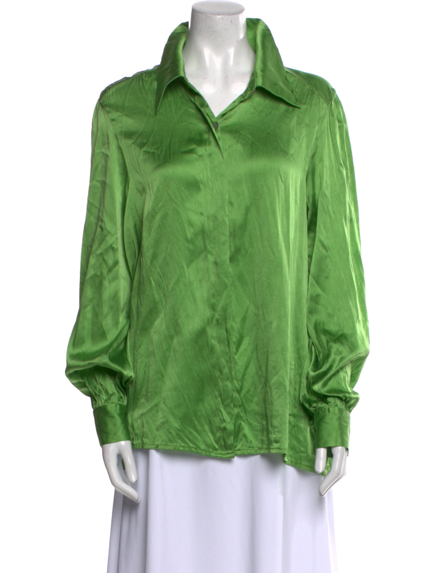Baacal Silk Long Sleeve Button-Up Top