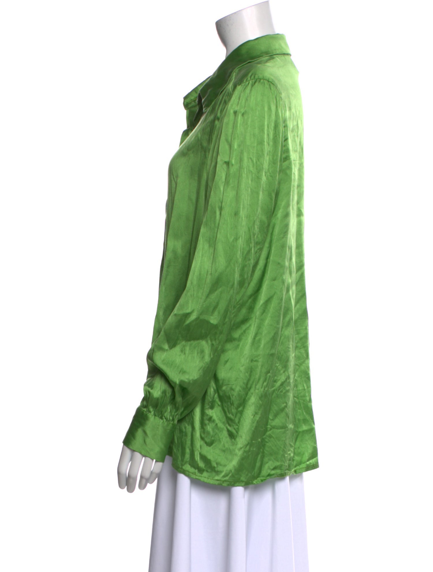 Baacal Silk Long Sleeve Button-Up Top