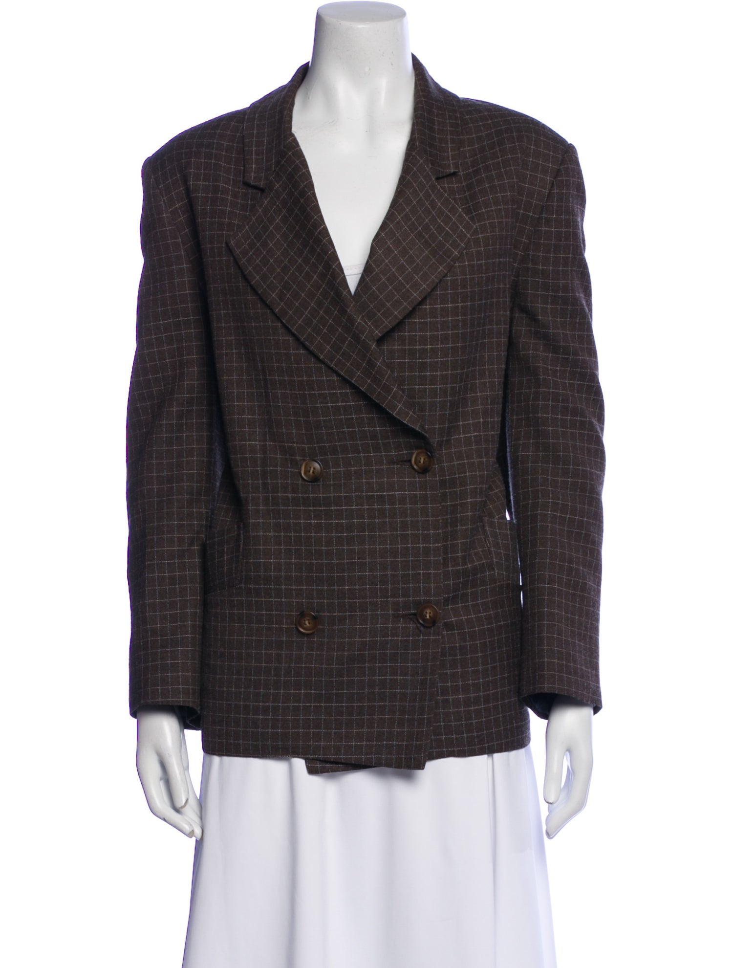 Baacal Wool Plaid Print Blazer