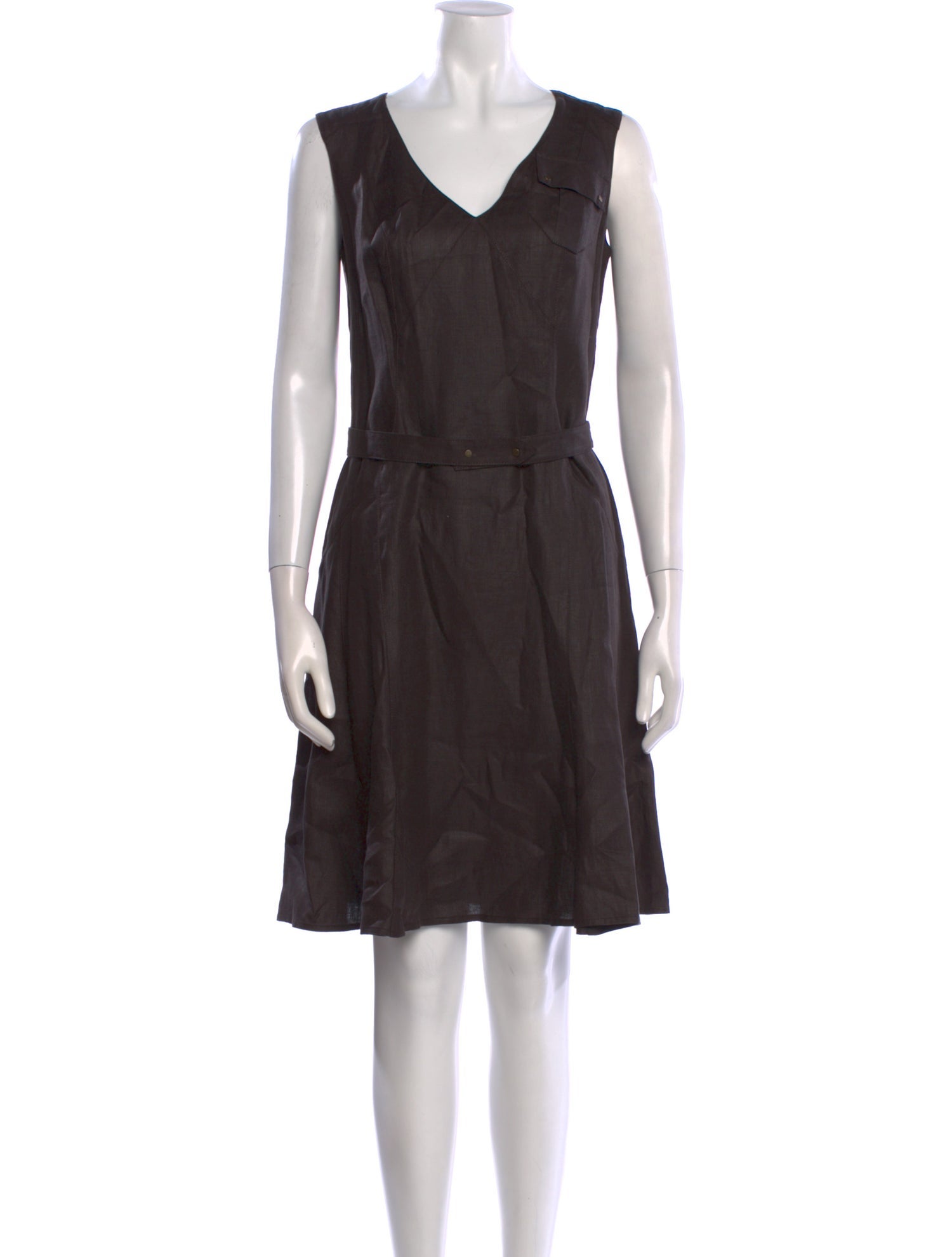 Blue Les Copains Linen Knee-Length Dress