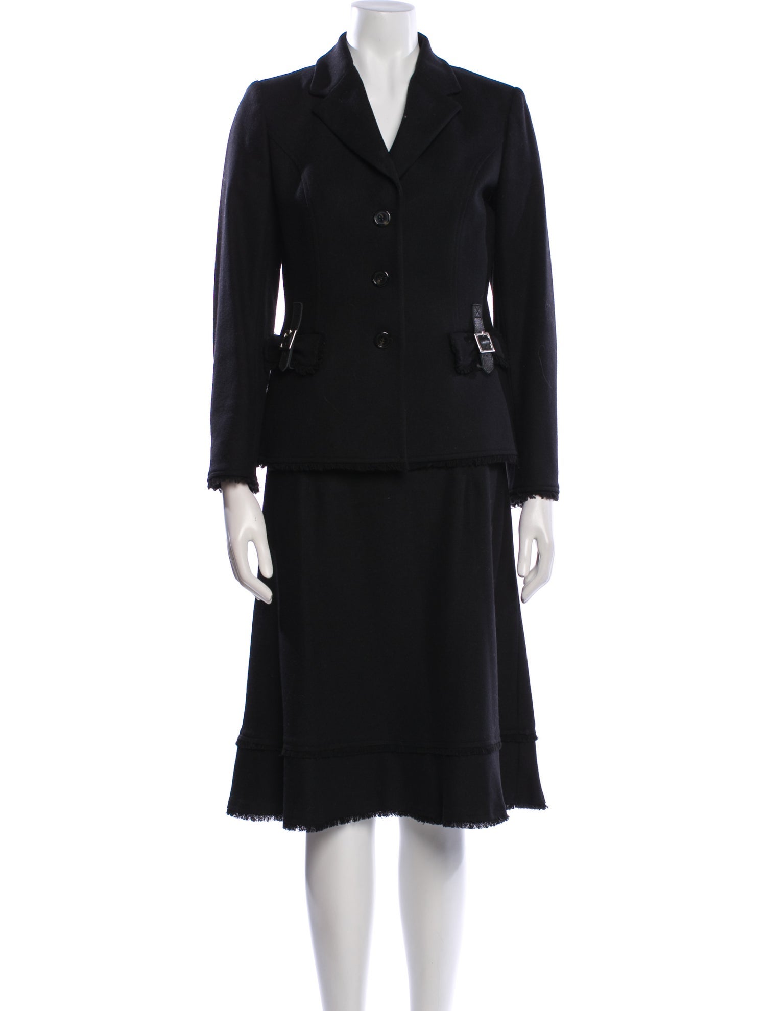 Blue Les Copains Vintage Wool Skirt Suit