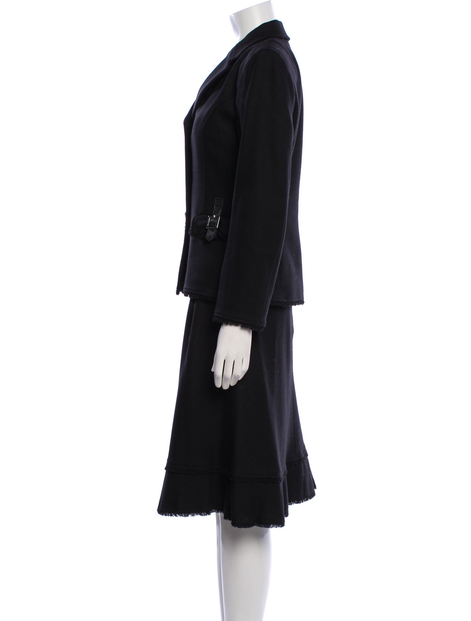 Blue Les Copains Vintage Wool Skirt Suit