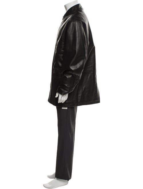 Blue Les Copains Leather Parka