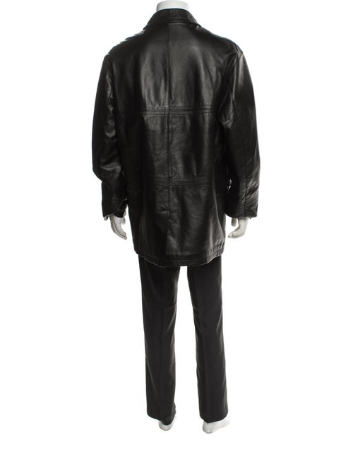 Blue Les Copains Leather Parka