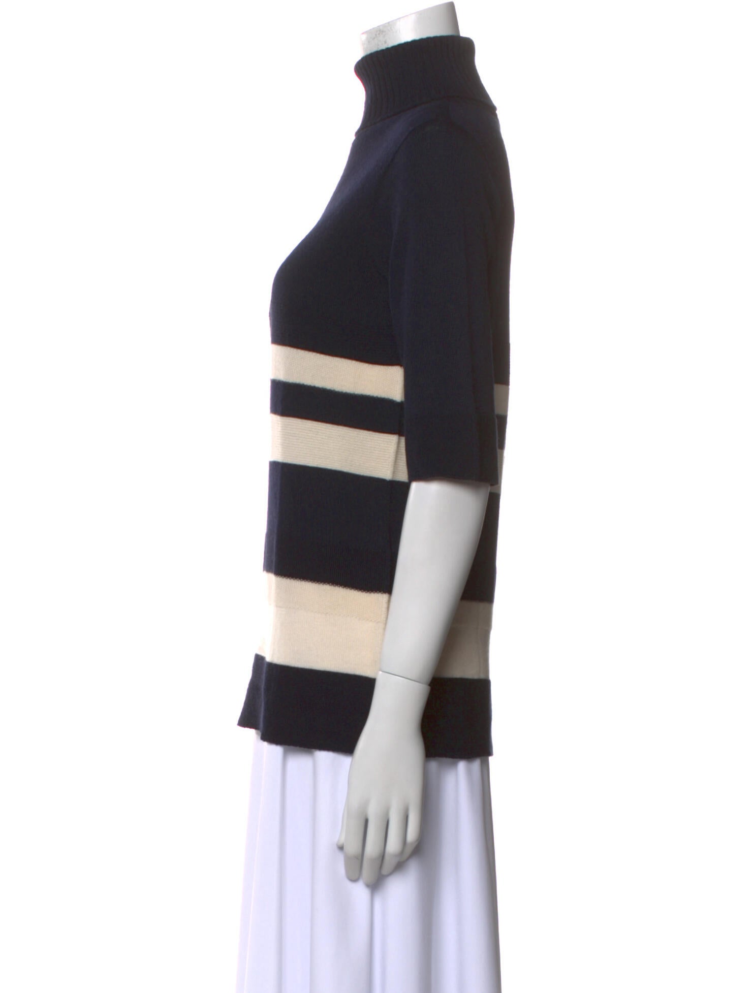 Blue Les Copains Striped Turtleneck Sweater