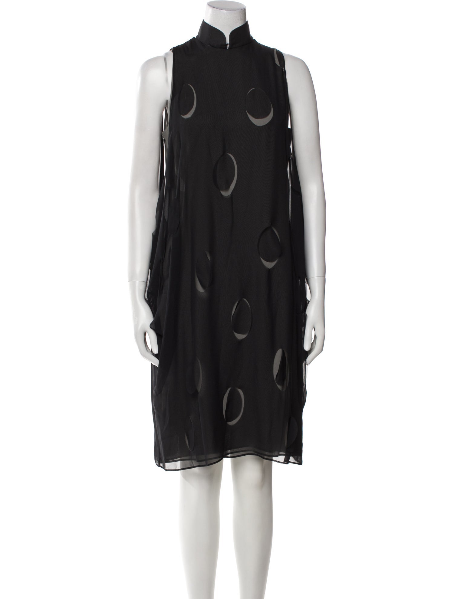 Blanc de Chine Mock Neck Knee-Length Dress