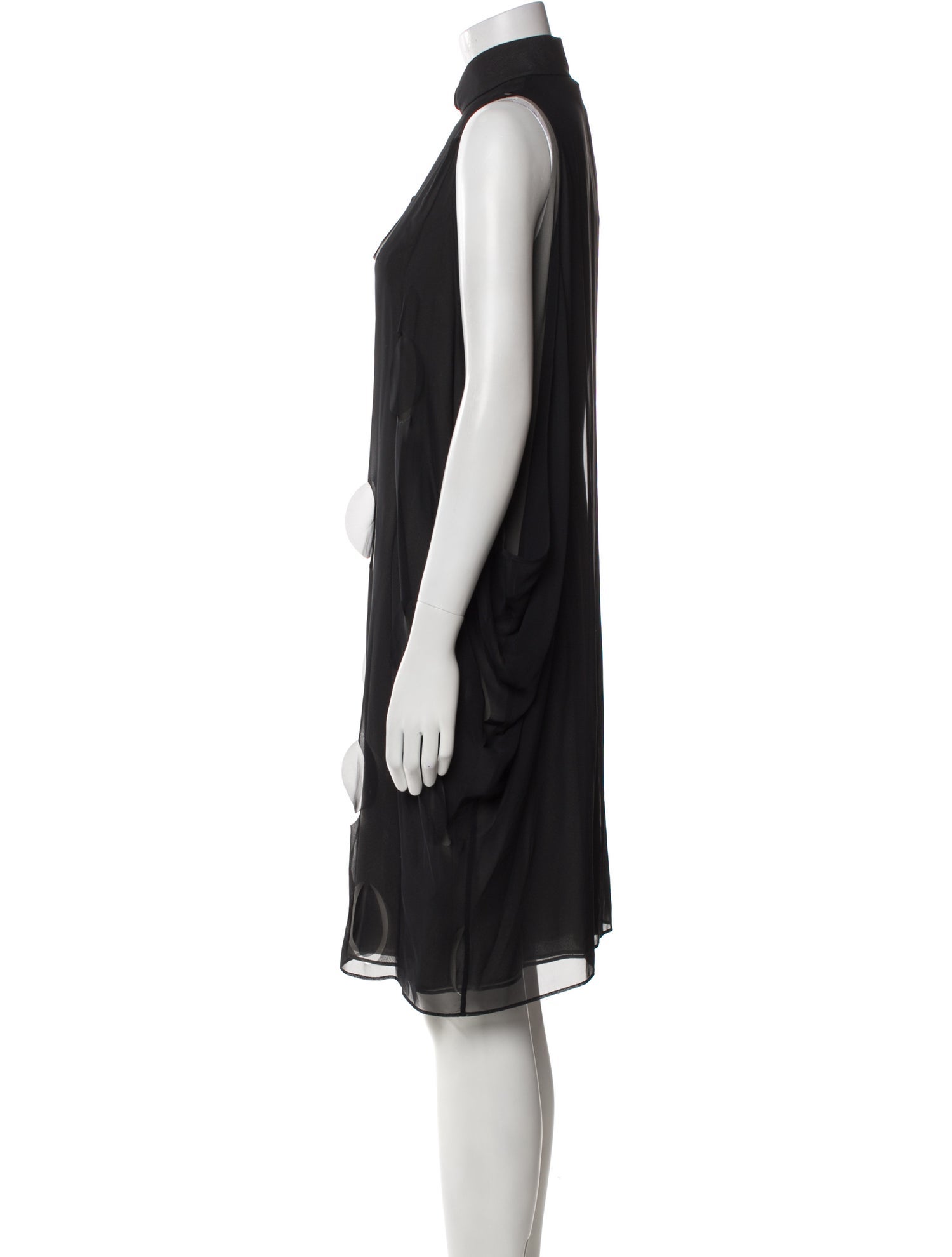 Blanc de Chine Mock Neck Knee-Length Dress