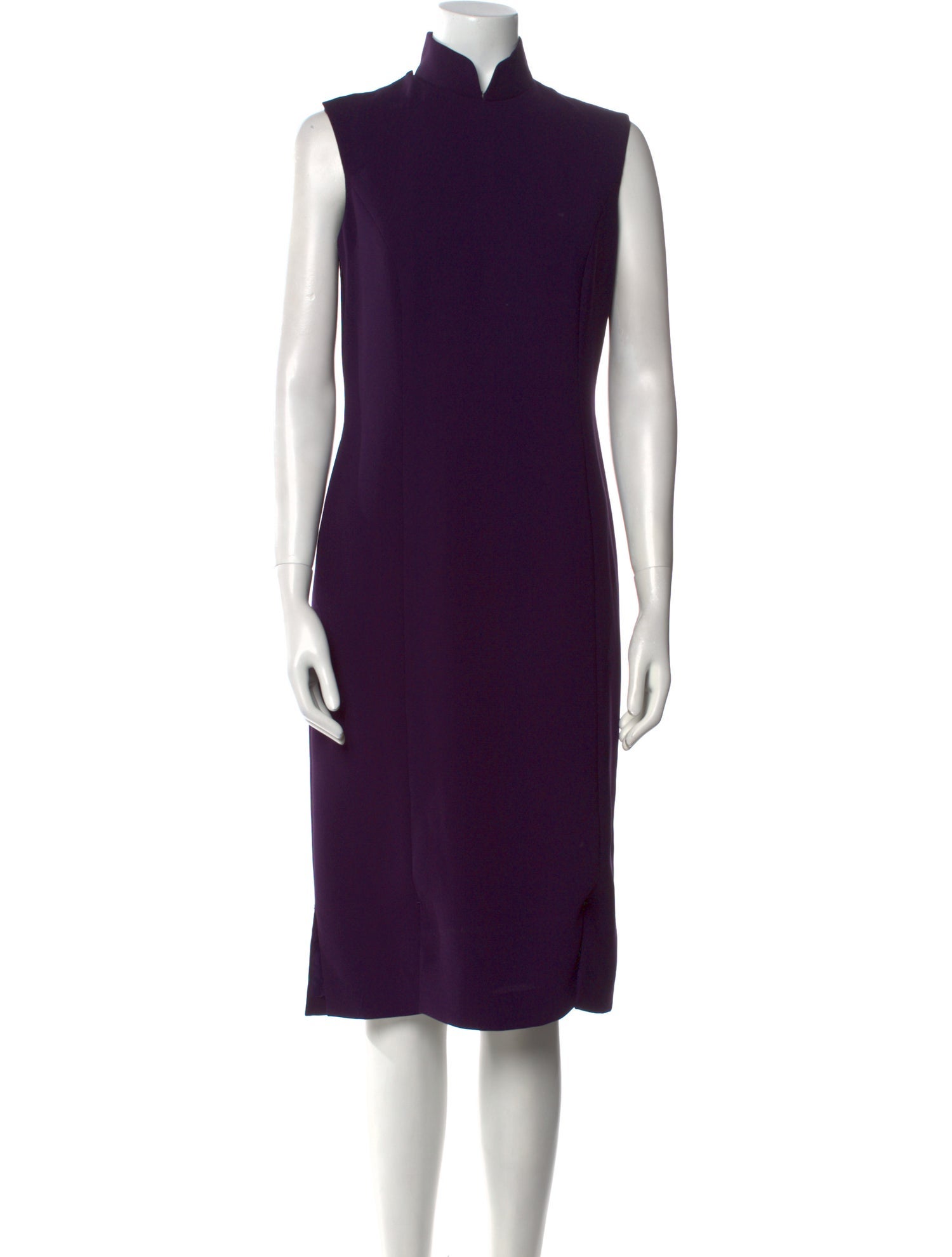 Blanc de Chine Mock Neck Midi Length Dress