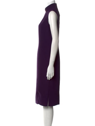 Blanc de Chine Mock Neck Midi Length Dress