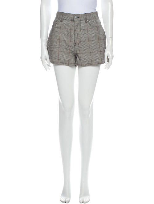 Bldwn Plaid Print Mini Shorts Black