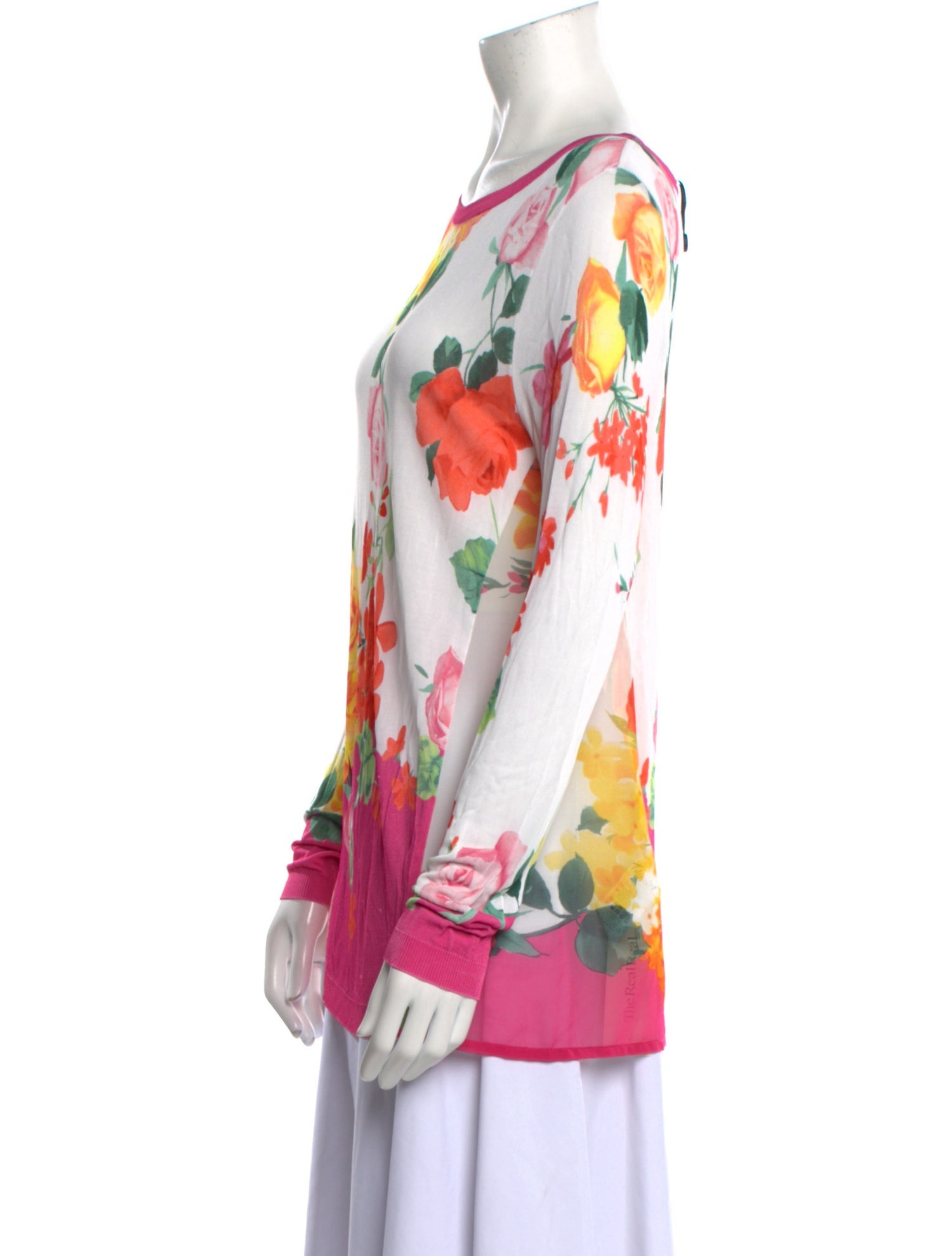 Blugirl Blumarine Floral Print Bateau Neckline Blouse