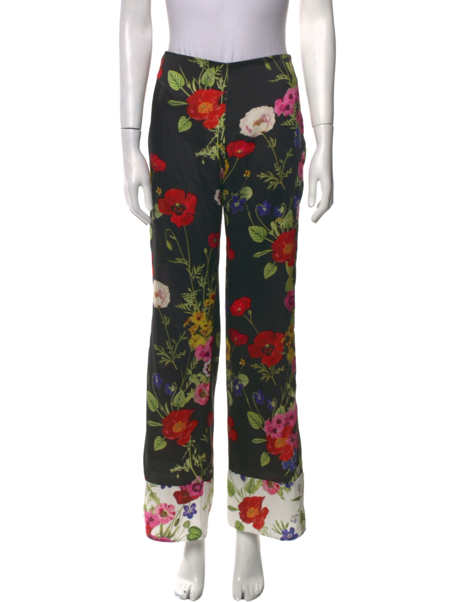 Blugirl Blumarine Floral Print Wide Leg Pants