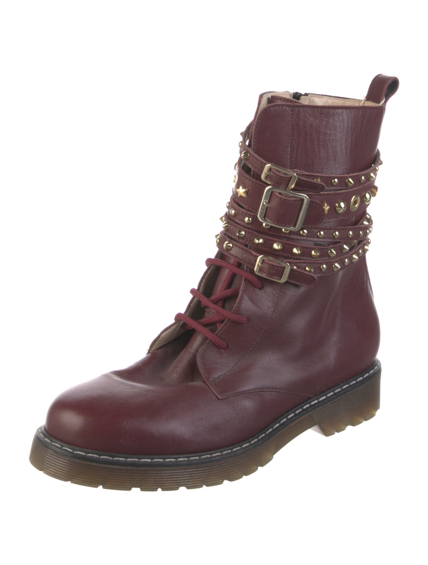 Blugirl Blumarine Leather Combat Boots
