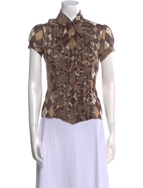 Blugirl Blumarine Silk Printed Button-Up Top