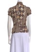 Blugirl Blumarine Silk Printed Button-Up Top