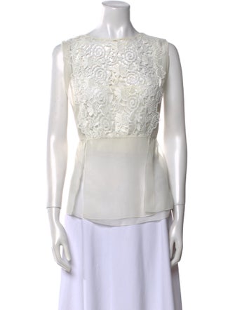 Blugirl Blumarine Lace Pattern Scoop Neck Top