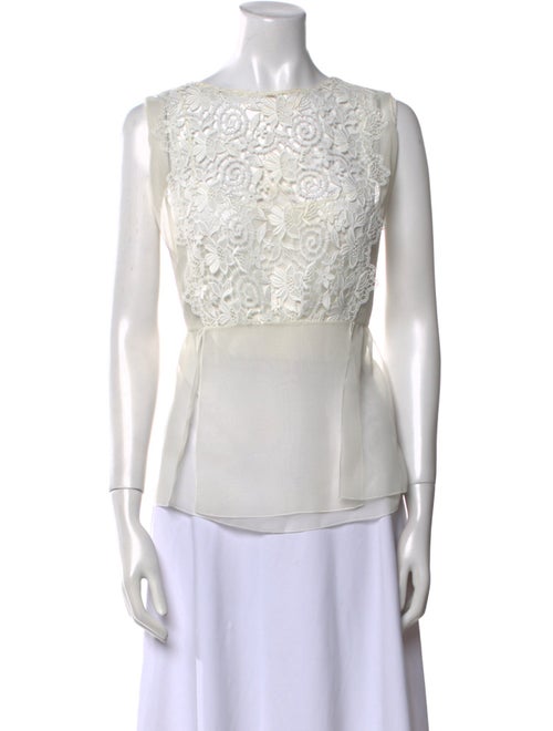 Blugirl Blumarine Lace Pattern Scoop Neck Top