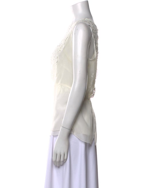 Blugirl Blumarine Lace Pattern Scoop Neck Top