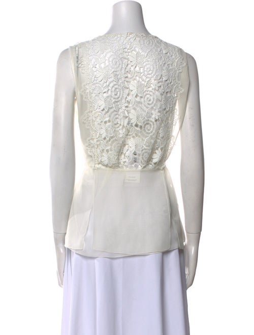 Blugirl Blumarine Lace Pattern Scoop Neck Top