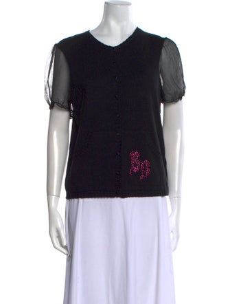 Blugirl Blumarine Graphic Print Scoop Neck Sweater