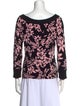 Blugirl Blumarine Floral Print Scoop Neck Sweater