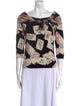 Blugirl Blumarine Floral Print Bateau Neckline Sweater