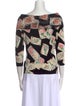 Blugirl Blumarine Floral Print Bateau Neckline Sweater